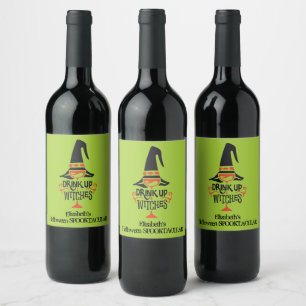 Étiquette Pour Bouteilles De Vin Boire des sorcières Halloween