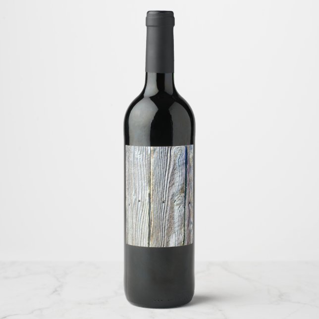 Étiquette Pour Bouteilles De Vin Bois de grange rustique (Devant)