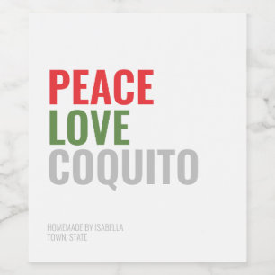 Étiquette Pour Bouteilles De Vin Boisson de Noël Coquito moderne