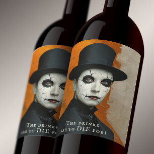 Étiquette Pour Bouteilles De Vin Boissons gothiques amusantes d'Halloween à mourir 