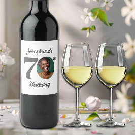 Étiquette Pour Bouteilles De Vin Bold 70th Birthday Party Photo