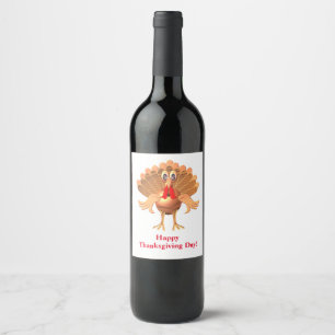 Étiquette Pour Bouteilles De Vin Bon thanksgiving Turquie, Personnalisé