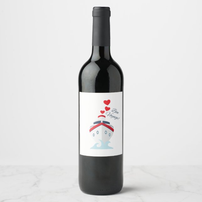 Étiquette Pour Bouteilles De Vin Bon Voyage (Devant)