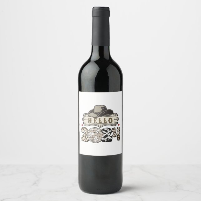 Étiquette Pour Bouteilles De Vin Bonjour 2024 Ouest (Devant)