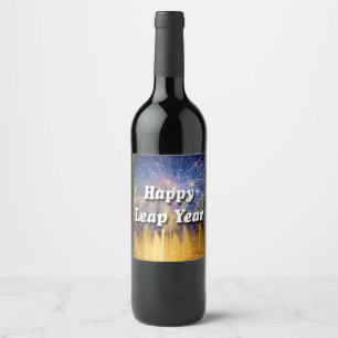 Étiquette Pour Bouteilles De Vin Bonne année bissextile 2024