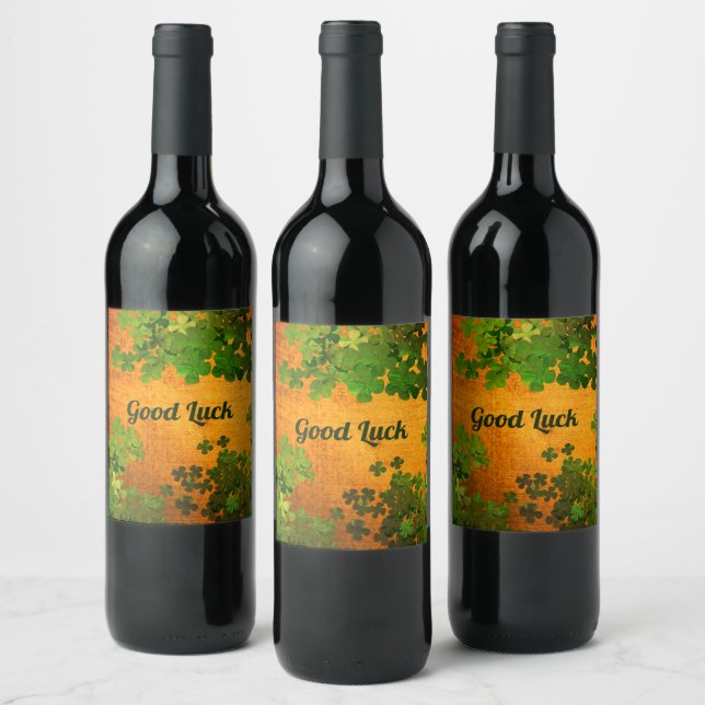 Étiquette Pour Bouteilles De Vin Bonne chance, Gros bouchon (Bouteilles)