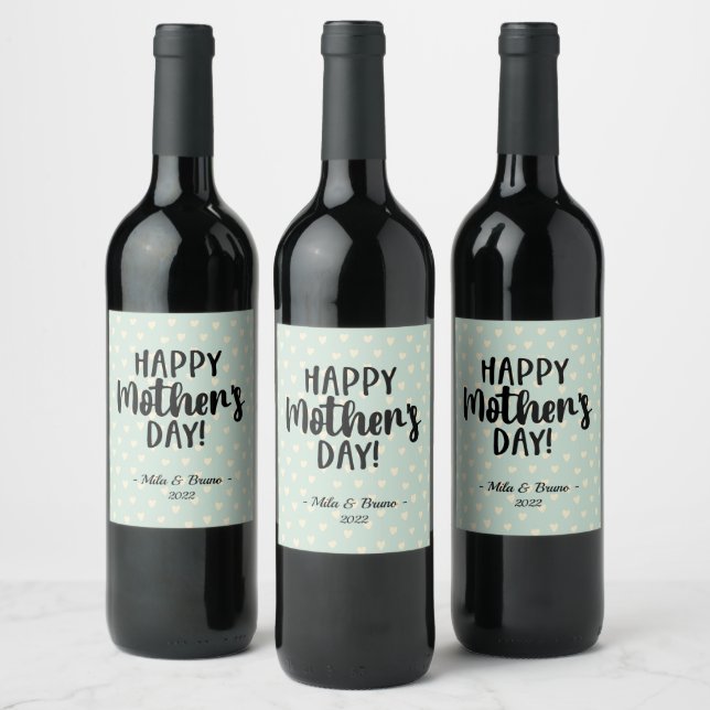 Étiquette Pour Bouteilles De Vin Bonne fête des mères (Bouteilles)