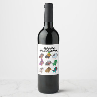 Étiquette Pour Bouteilles De Vin Bonne Halloweenie Tee Halloween Dachshund Chien Id