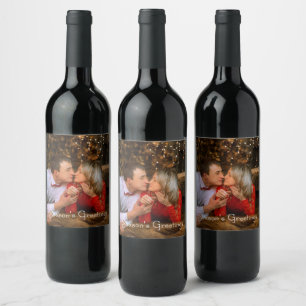 Étiquette Pour Bouteilles De Vin Bonnes Fêtes Étiquette bouteille de vin