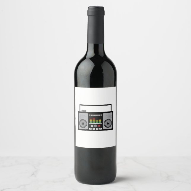 Étiquette Pour Bouteilles De Vin Boombox (Devant)