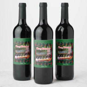 Étiquette Pour Bouteilles De Vin Boston, MA - Joyeux Noël