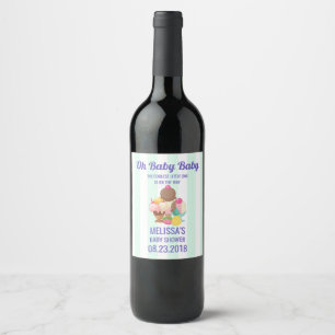 Étiquette Pour Bouteilles De Vin Boulettes de crème glacée avec Baby shower d'arros