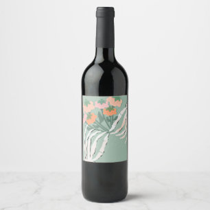 Étiquette Pour Bouteilles De Vin Bouquet de citrouilles squelettes Halloween  