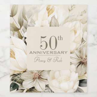 Étiquette Pour Bouteilles De Vin Bouquet de crème vanille Anniversaire personnalisé