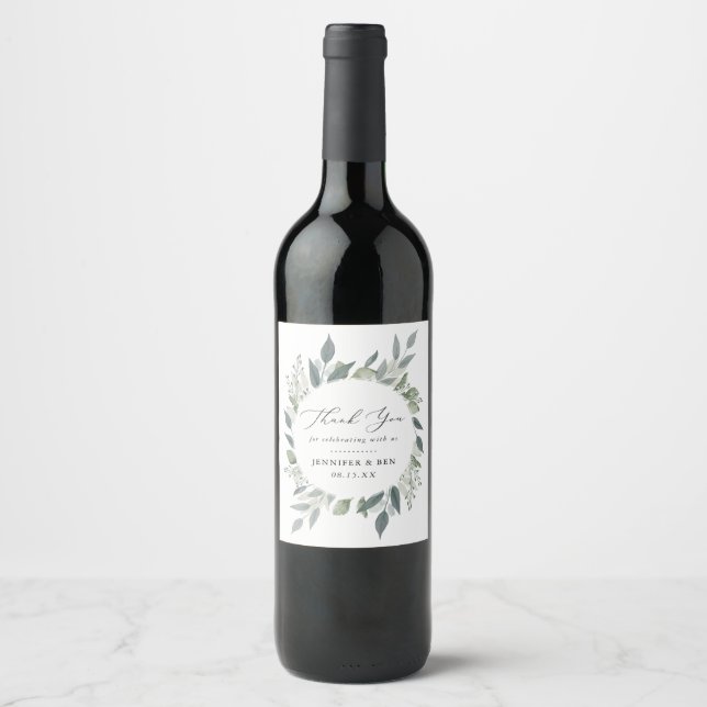 Étiquette Pour Bouteilles De Vin Bouquet de verdure (Devant)