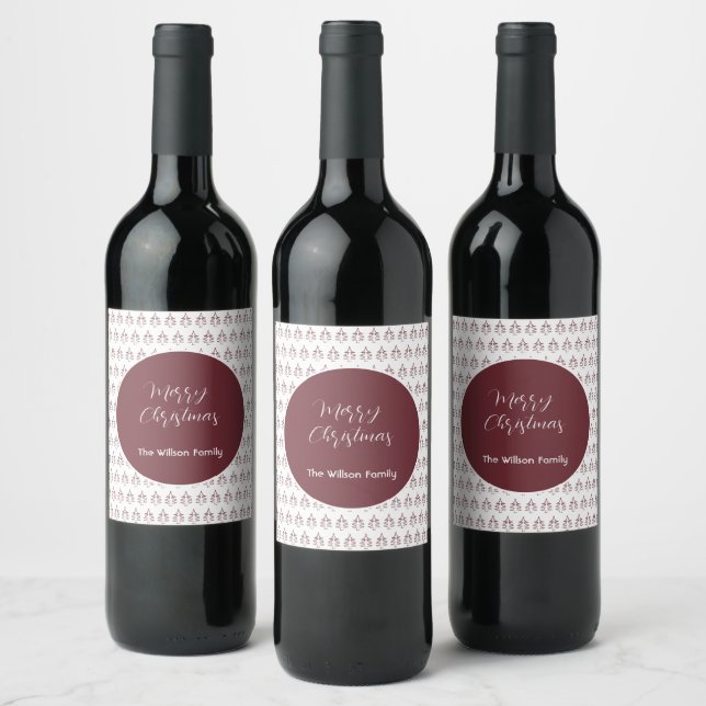 Étiquette Pour Bouteilles De Vin Bourgogne moderne Joyeux sapin de Noël (Bouteilles)