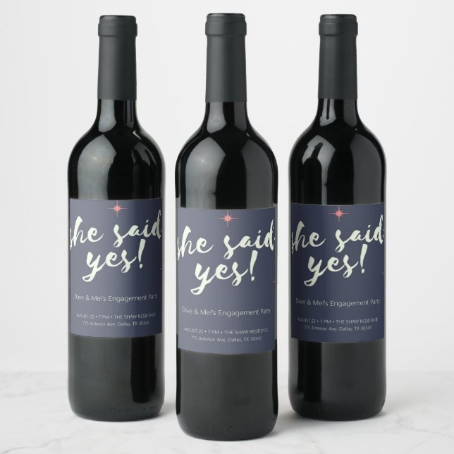 Étiquette Pour Bouteilles De Vin Bouteille à vin fiançailles (Bouteilles)