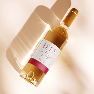 Étiquette Pour Bouteilles De Vin Bouteille de Mariage Magenta Personnalisée Moderne