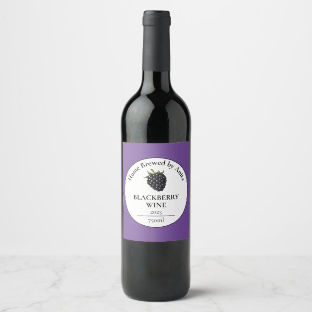 Étiquette Pour Bouteilles De Vin Bouteille de vin Blackberry (Devant)