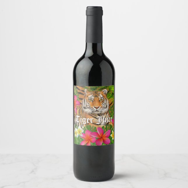 Étiquette Pour Bouteilles De Vin Bouteille de vin de jus de tigre étiquette (Devant)