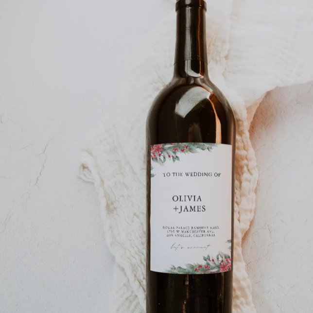 Étiquette Pour Bouteilles De Vin Bouteille de vin de Noël étiquette Modèle  (Christmas wine bottle label Template)