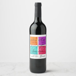 Étiquette Pour Bouteilles De Vin Bouteille de vin de Pâques Étiquette Matzahs color