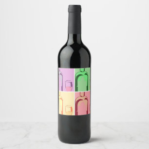 Étiquette Pour Bouteilles De Vin Bouteilles à vin Pop Art
