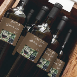 Étiquette Pour Bouteilles De Vin Bouteilles Brown personnalisées Photo