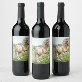 Étiquette Pour Bouteilles De Vin Brana Pinto Palomino Aquarelle islandaise
