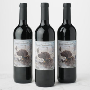 Étiquette Pour Bouteilles De Vin Braque allemand à poil court