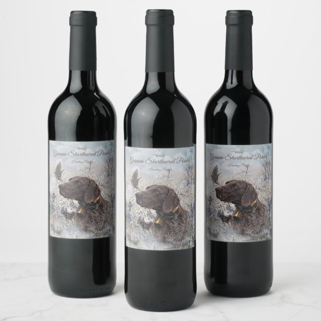 Étiquette Pour Bouteilles De Vin Braque allemand à poil court (Bouteilles)