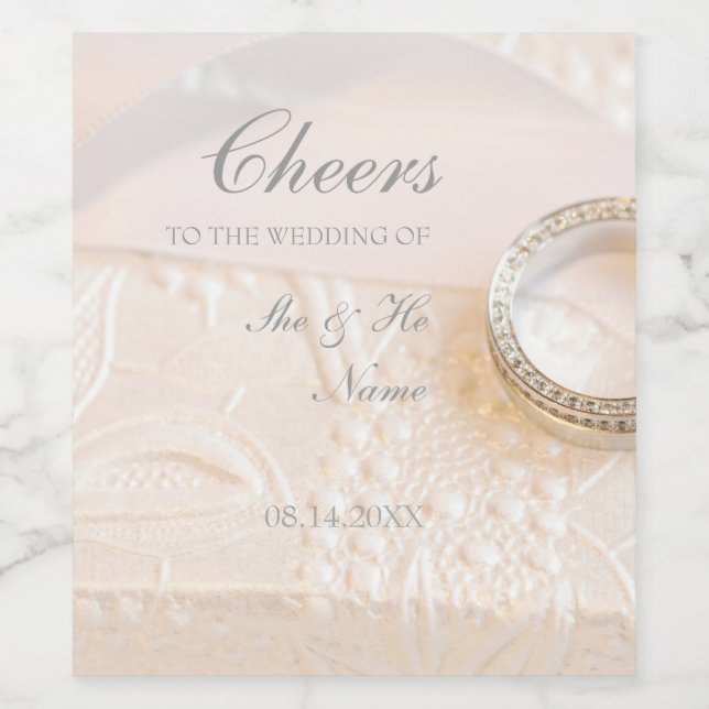 Étiquette Pour Bouteilles De Vin Bravo Mariage Diamonds Anneau Bijoux (Étiquettes simples)