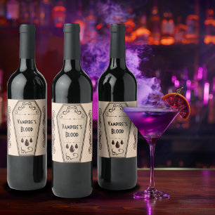 Étiquette Pour Bouteilles De Vin Brebis et Boos Vampire sang apothecaire