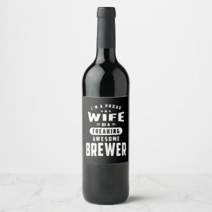 Étiquette Pour Bouteilles De Vin Brewer Job Title Le Cadeau De L'Enfant Pour Les Ho