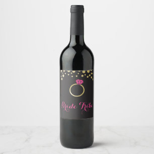 Étiquette Pour Bouteilles De Vin Bride Tribe Étiquette de vin - Noir