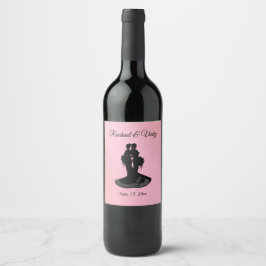 Étiquette Pour Bouteilles De Vin Brides Mariage rose