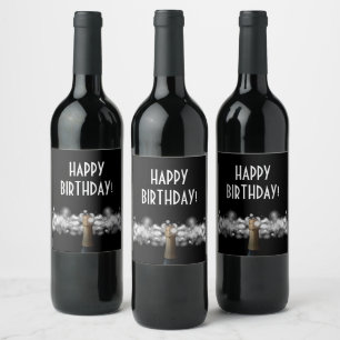 Étiquette Pour Bouteilles De Vin Bulles en noir