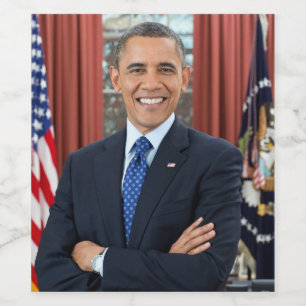 Étiquette Pour Bouteilles De Vin Bureau ovale 44e président Obama Barack