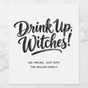 Étiquette Pour Bouteilles De Vin Buvez les sorcières Fête d'Halloween drôle pour
