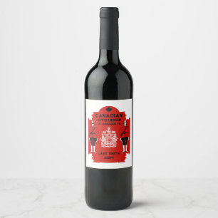 Étiquette Pour Bouteilles De Vin Cadeau de célébration de la citoyenneté canadienne
