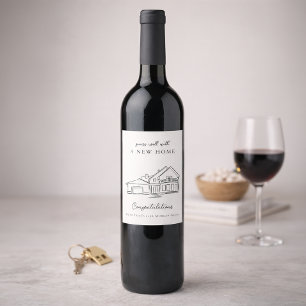 Étiquette Pour Bouteilles De Vin Cadeau de Clôture de Transaction Immobilière Étiqu
