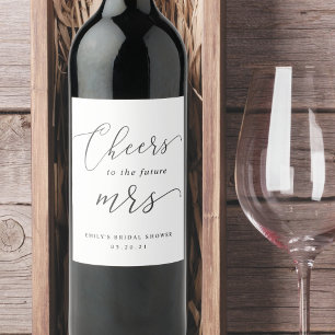 Étiquette Pour Bouteilles De Vin Cadeau de futur mariage élégant calligraphié pour
