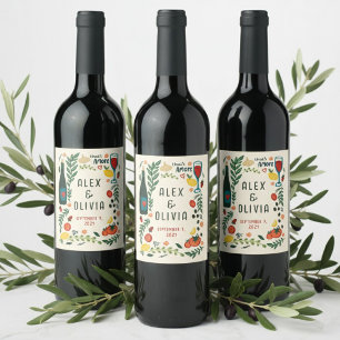 Étiquette Pour Bouteilles De Vin Cadeau de mariage personnalisé That's Amore Italia