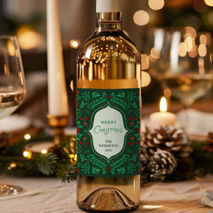 Étiquette Pour Bouteilles De Vin Cadeau de Noël Fiesta Vin de Joie