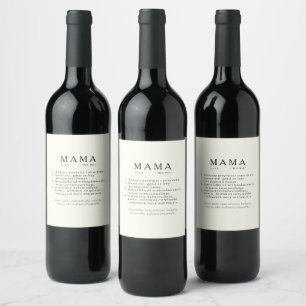 Étiquette Pour Bouteilles De Vin Cadeau maman polonais - définition MAMA