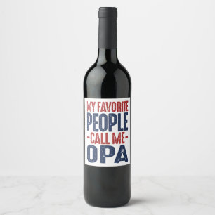 Étiquette Pour Bouteilles De Vin Cadeau pour Opa