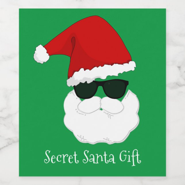 Étiquette Pour Bouteilles De Vin Cadeau Secret Père Noël (Étiquettes simples)