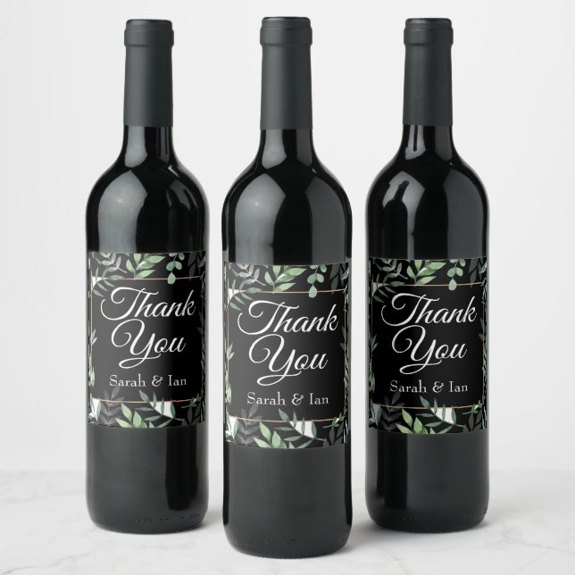 Étiquette Pour Bouteilles De Vin Cadeaux de bouteille de vin merci (Bouteilles)