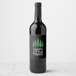 Étiquette Pour Bouteilles De Vin Cadeaux de camping d'arbres peu drôles heureux