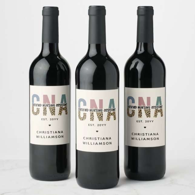 Étiquette Pour Bouteilles De Vin Cadeaux de l'adjoint aux soins infirmiers certifié (Bouteilles)